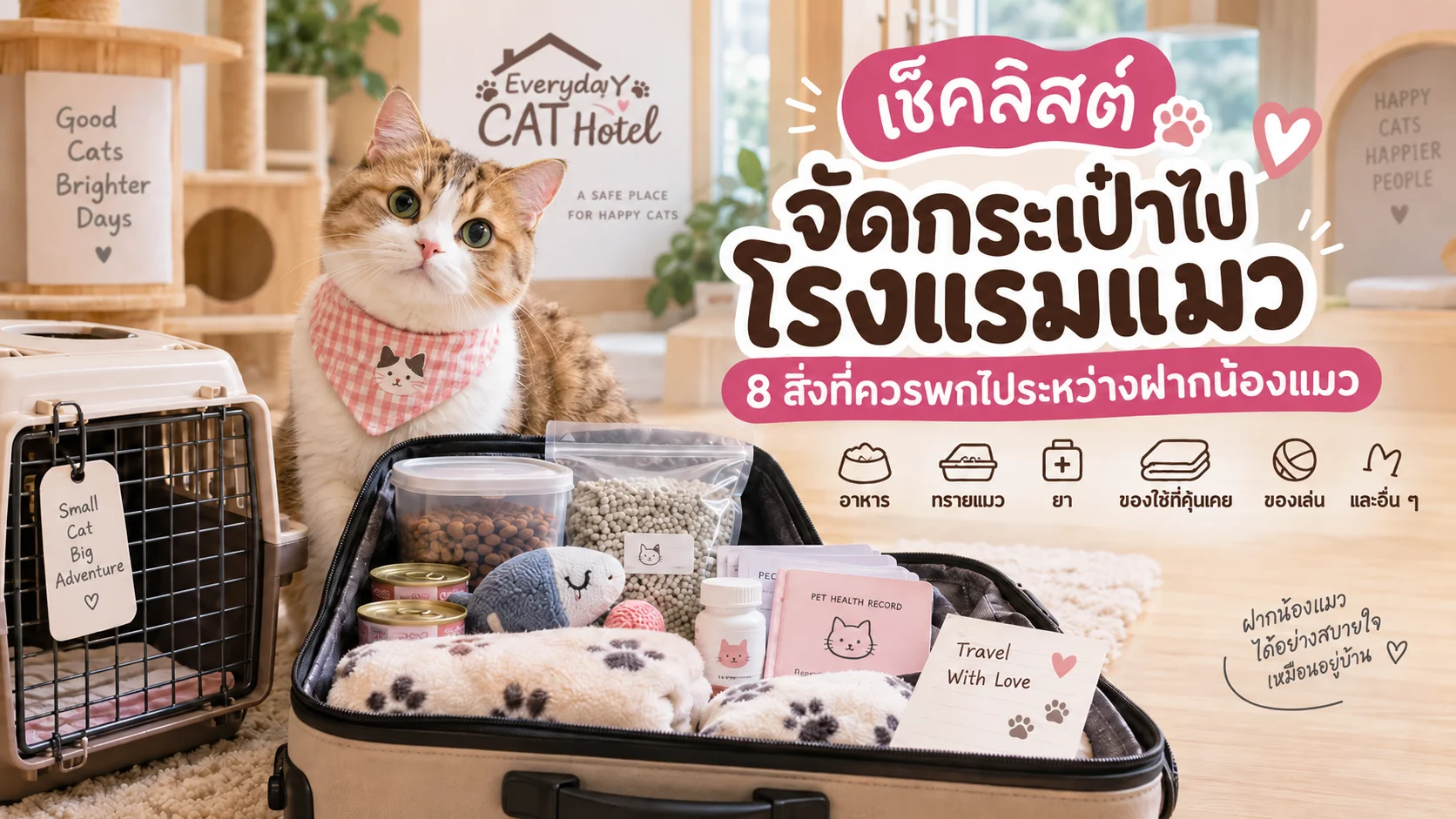 ฝากแมวครั้งแรก น้องจะกลัวไหม? แมวขี้กลัวปรับตัวอย่างไรใน 2–3 วันแรก