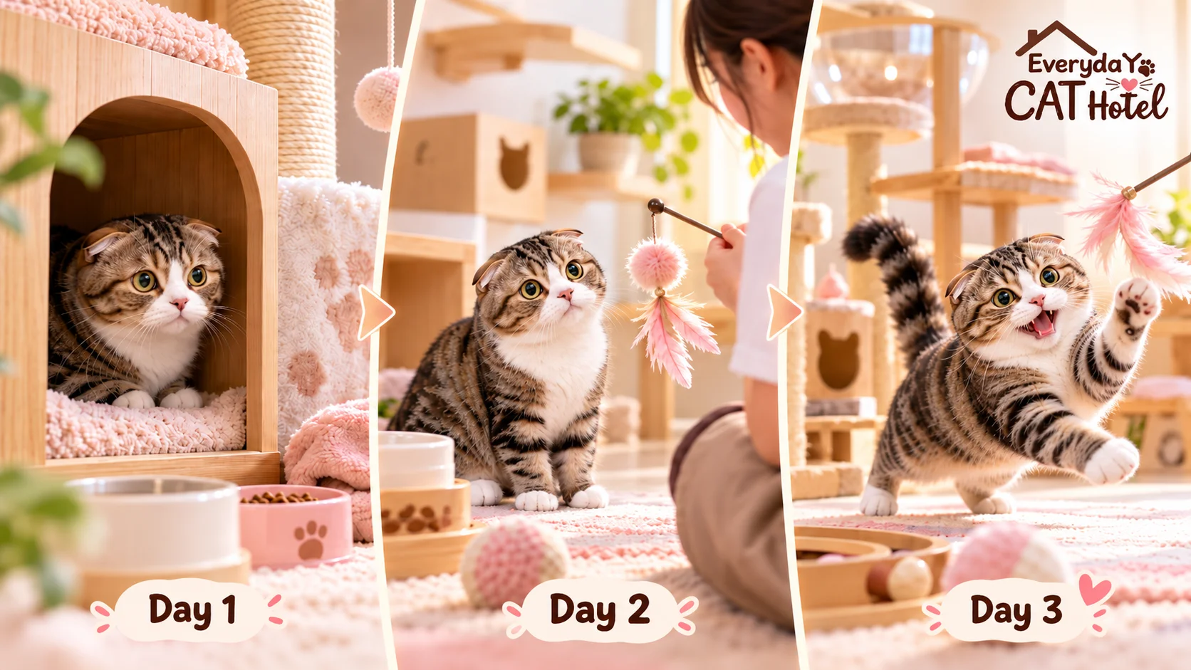 ฝากแมวครั้งแรก น้องจะกลัวไหม? แมวขี้กลัวปรับตัวอย่างไรใน 2–3 วันแรก