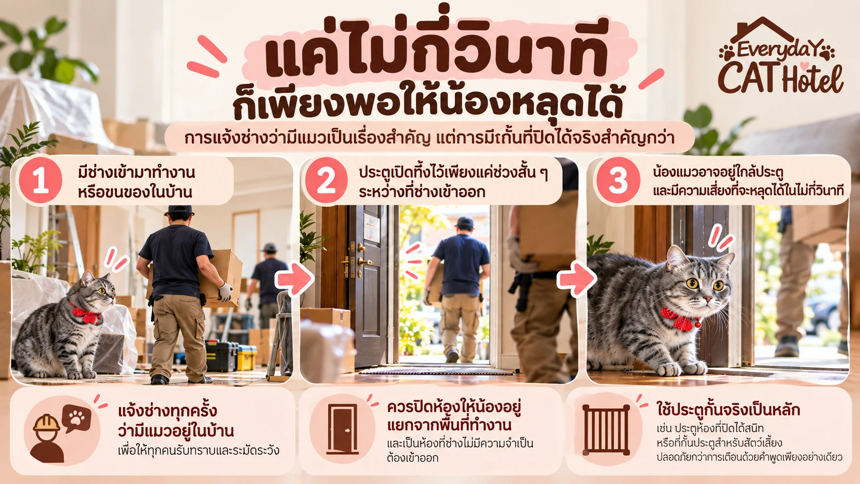 น้องแมวหลุดระหว่างซ่อมบ้าน