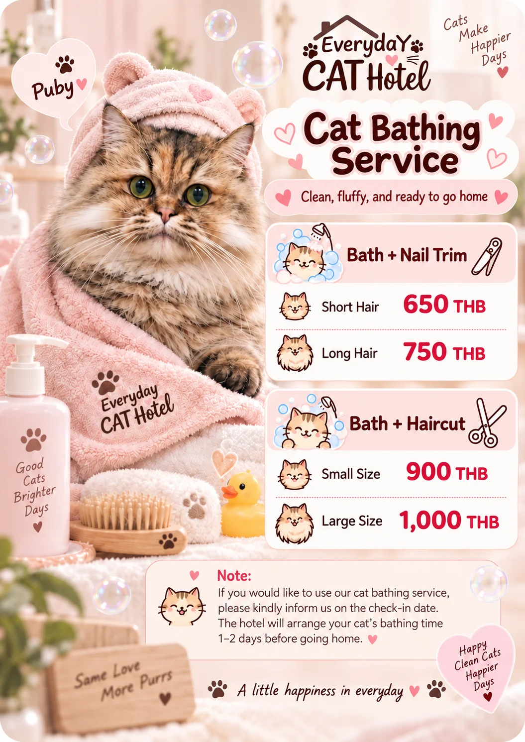 Cat Bathing and Grooming Service